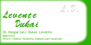 levente dukai business card